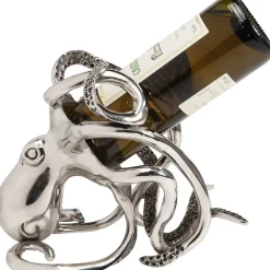 Stojaki Na Wino*KARE Design Stojak Na Wino Octopus 17x24 Cm Srebrny