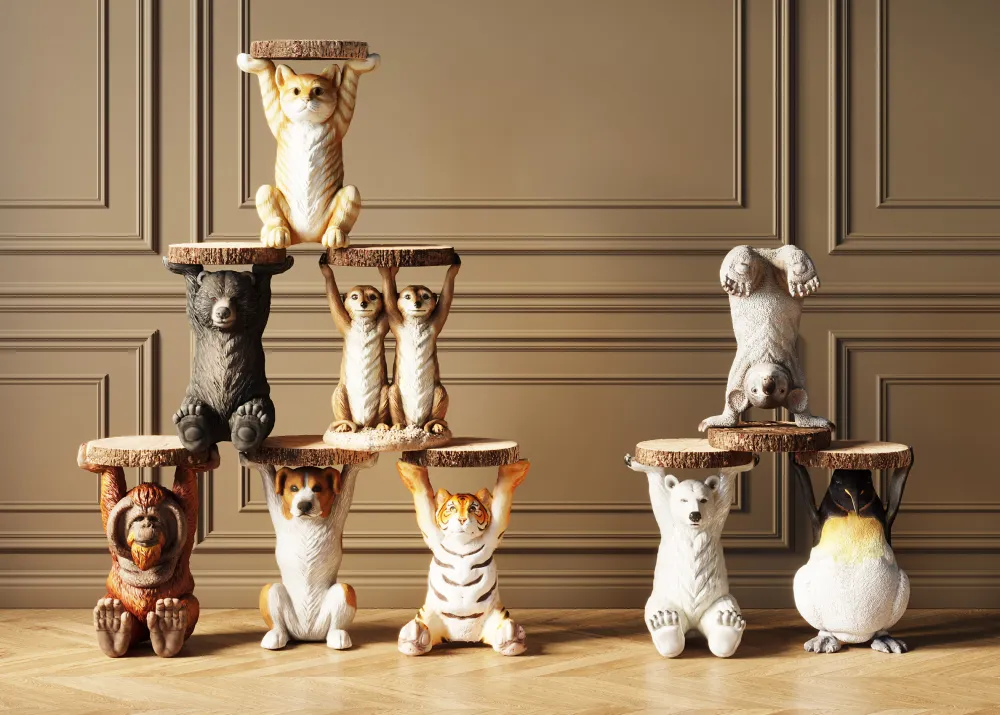 Stoliki Kawowe*KARE Design Stolik Animal Ms Cat 33x35 Cm Kolorowy