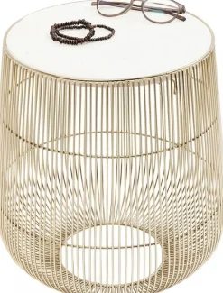 Stoliki Kawowe*KARE Design Stolik Beam White Marble Ø32 Cm Biały