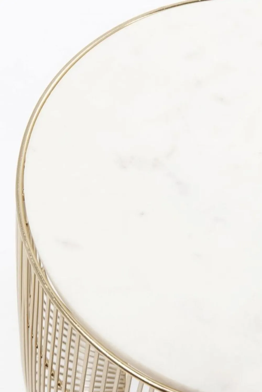 Stoliki Kawowe*KARE Design Stolik Beam White Marble Ø32 Cm Biały
