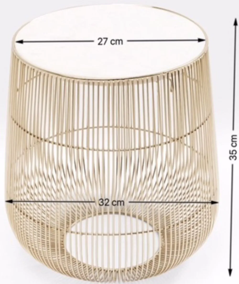 Stoliki Kawowe*KARE Design Stolik Beam White Marble Ø32 Cm Biały