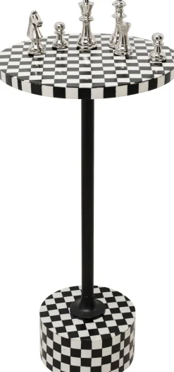 Stoliki Kawowe*KARE Design Stolik Domero Chess Ø25xH50 Cm Czarno-biały