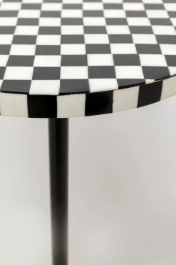 Stoliki Kawowe*KARE Design Stolik Domero Chess Ø25xH50 Cm Czarno-biały