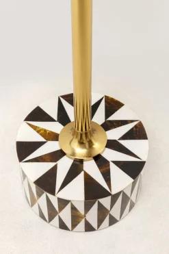 Stoliki Kawowe*KARE Design Stolik Domero Star Ø25xH50 Cm Brązowo-biały