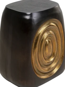 Stoliki Kawowe*KARE Design Stolik Drum 41x31 Cm Aluminium Czarno-złoty