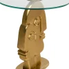 Stoliki Kawowe*KARE Design Stolik 2Faces Ø55 Cm Złoty - Blat Szklany