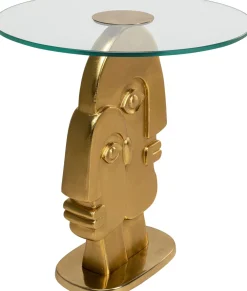 Stoliki Kawowe*KARE Design Stolik 2Faces Ø55 Cm Złoty - Blat Szklany