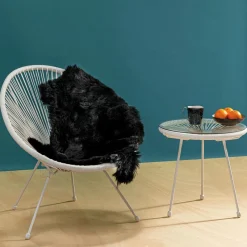 Stoliki Kawowe*KARE Design Stolik Kawowy Acapulco Ø50 Cm Biały - Blat Szklany