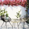 Stoliki Kawowe*KARE Design Stolik Kawowy Acapulco Ø50 Cm Naturalny - Blat Szklany