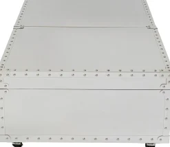 Stoliki Kawowe*KARE Design Stolik Kawowy Barek Rozkładany Srebrny Na Kółkach Stal Nierdzewna 120x75 Cm