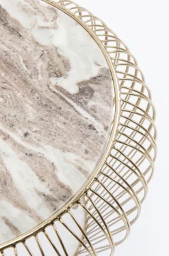 Stoliki Kawowe*KARE Design Stolik Kawowy Beam Grey Marble Ø43 Cm Szary