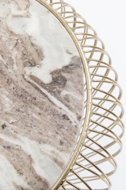 Stoliki Kawowe*KARE Design Stolik Kawowy Beam Grey Marble Ø43 Cm Szary