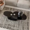 Stoliki Kawowe*KARE Design Stolik Kawowy Blaty Szklane Obrotowy Czarny 150x58 Cm
