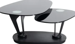 Stoliki Kawowe*KARE Design Stolik Kawowy Blaty Szklane Obrotowy Czarny 150x58 Cm