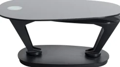 Stoliki Kawowe*KARE Design Stolik Kawowy Blaty Szklane Obrotowy Czarny 150x58 Cm