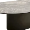 Stoliki Kawowe*KARE Design Stolik Kawowy Brązowy Blat Kamionkowy Podstawa Stalowa 150x86 Cm