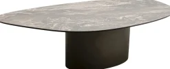 Stoliki Kawowe*KARE Design Stolik Kawowy Brązowy Blat Kamionkowy Podstawa Stalowa 150x86 Cm