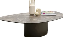 Stoliki Kawowe*KARE Design Stolik Kawowy Brązowy Blat Kamionkowy Podstawa Stalowa 150x86 Cm