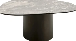Stoliki Kawowe*KARE Design Stolik Kawowy Brązowy Blat Kamionkowy Podstawa Stalowa 150x86 Cm