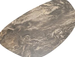 Stoliki Kawowe*KARE Design Stolik Kawowy Brązowy Blat Kamionkowy Podstawa Stalowa 150x86 Cm