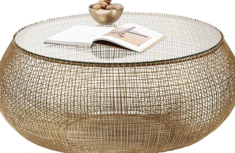 Stoliki Kawowe*KARE Design Stolik Kawowy Cesta Ø105 Cm Złoty