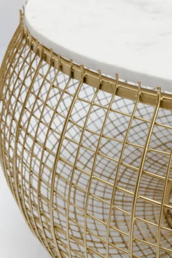 Stoliki Kawowe*KARE Design Stolik Kawowy Cesta Marbel Ø100 Cm Złoty