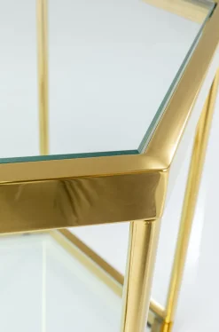 Stoliki Kawowe*KARE Design Stolik Kawowy Comb 55x48 Cm Złoty
