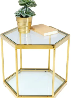 Stoliki Kawowe*KARE Design Stolik Kawowy Comb 55x48 Cm Złoty