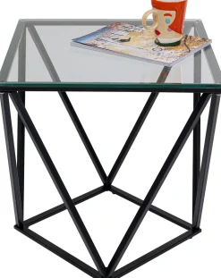 Stoliki Kawowe*KARE Design Stolik Kawowy Cristallo 50x50 Cm Czarny - Blat Szklany