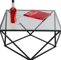 Stoliki Kawowe*KARE Design Stolik Kawowy Cristallo 80x80 Cm Czarny - Blat Szklany