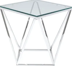 Stoliki Kawowe*KARE Design Stolik Kawowy Cristallo 50x50 Cm Srebrny