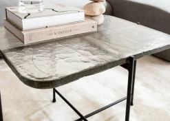 Stoliki Kawowe*KARE Design Stolik Kawowy Ice 63x46 Cm Czarny - Blat Szklany