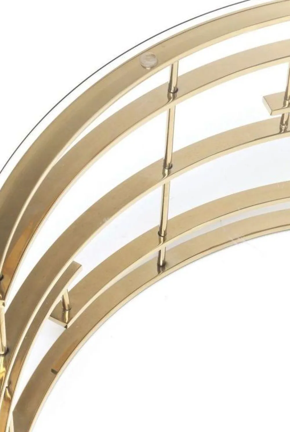 Stoliki Kawowe*KARE Design Stolik Kawowy Jupiter Ø100 Cm Transparentno-złoty