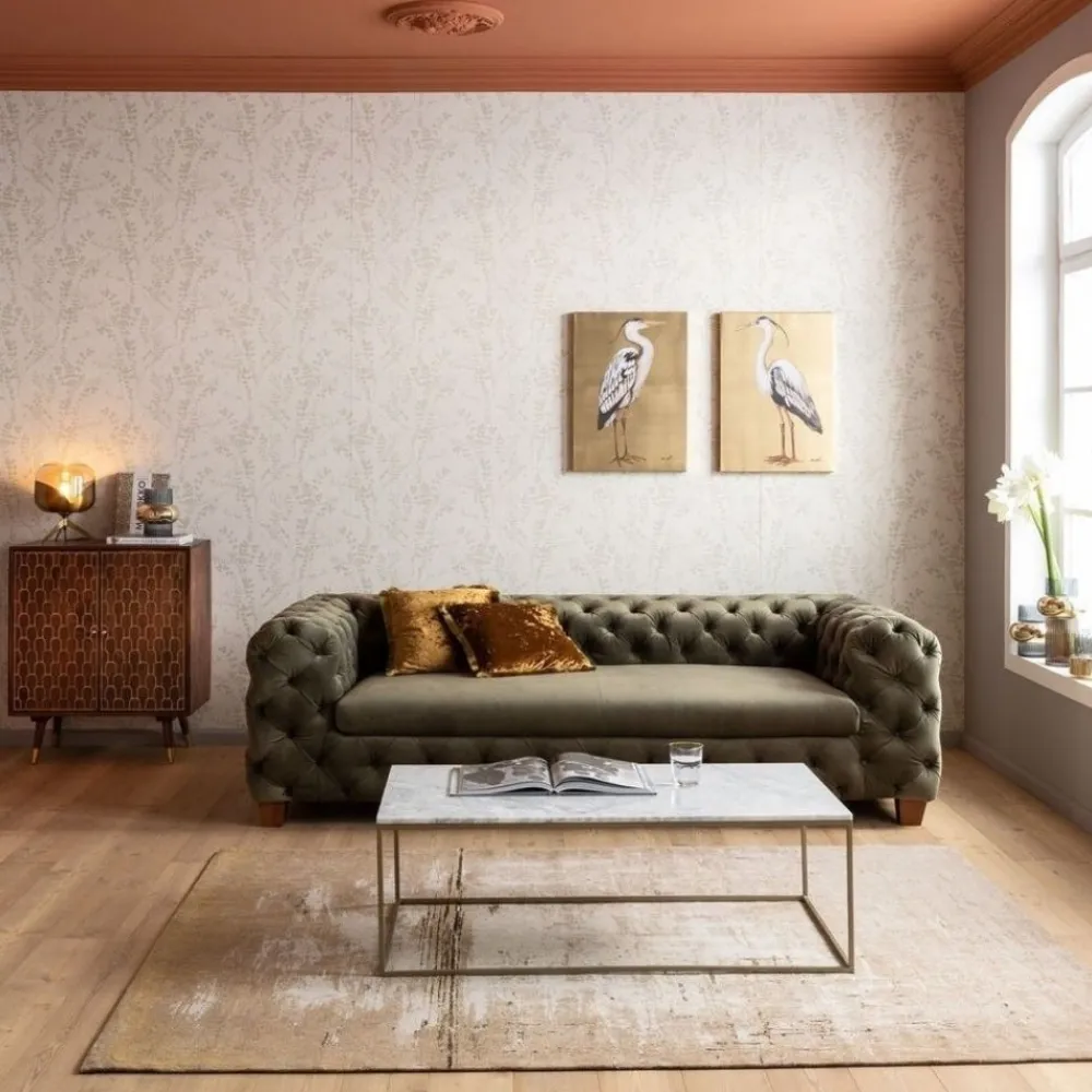 Stoliki Kawowe*KARE Design Stolik Kawowy Key West 120x60 Cm Biało-złoty
