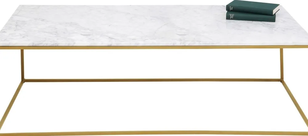 Stoliki Kawowe*KARE Design Stolik Kawowy Key West 120x60 Cm Biało-złoty