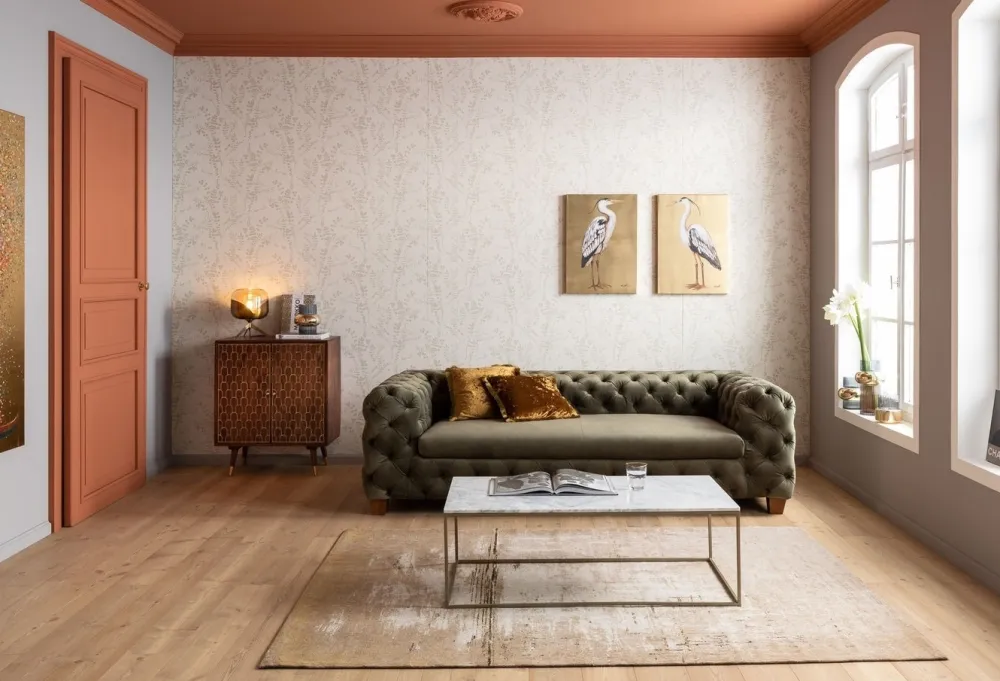 Stoliki Kawowe*KARE Design Stolik Kawowy Key West 120x60 Cm Biało-złoty