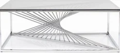 Stoliki Kawowe*KARE Design Stolik Kawowy Laser 120x60 Cm Srebrny