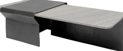Stoliki Kawowe*KARE Design Stolik Kawowy Loft Marmur I Ciemnoszare Aluminium 142x70 Cm