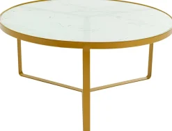 Stoliki Kawowe*KARE Design Stolik Kawowy Marble Ø55xH38 Cm Złoty