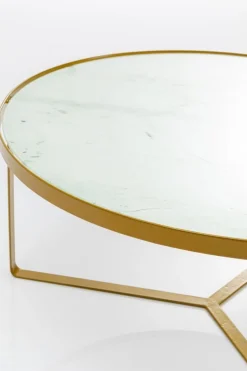 Stoliki Kawowe*KARE Design Stolik Kawowy Marble Ø55xH38 Cm Złoty