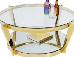 Stoliki Kawowe*KARE Design Stolik Kawowy Monocolo ∅90 Cm Złoty