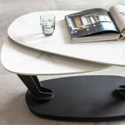 Stoliki Kawowe*KARE Design Stolik Kawowy Obrotowy Franklin 150x58 Cm Blaty Szklane
