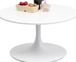 Stoliki Kawowe*KARE Design Stolik Kawowy Okrągły Biały MDF I Stal Ø80 Cm