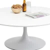 Stoliki Kawowe*KARE Design Stolik Kawowy Okrągły Biały MDF I Stal Ø110 Cm