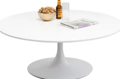 Stoliki Kawowe*KARE Design Stolik Kawowy Okrągły Biały MDF I Stal Ø110 Cm
