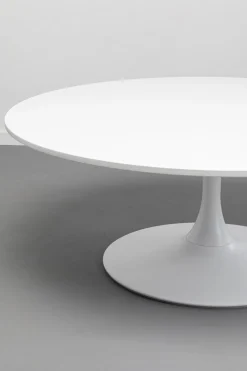 Stoliki Kawowe*KARE Design Stolik Kawowy Okrągły Biały MDF I Stal Ø110 Cm