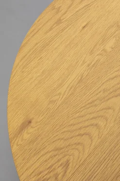 Stoliki Kawowe*KARE Design Stolik Kawowy Okrągły Naturalny Blat MDF Ø80 Cm Podstawa Biała Stalowa