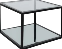Stoliki Kawowe*KARE Design Stolik Kawowy Quadro 50x50 Cm Czarny - Blat Szklany Lustrzany