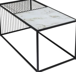 Stoliki Kawowe*KARE Design Stolik Kawowy Twice 100x50 Cm Czarny - Blat Szklany
