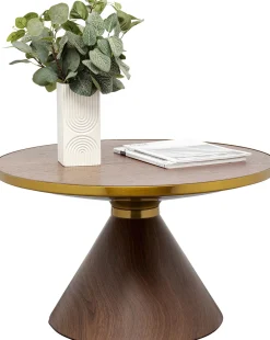 Stoliki Kawowe*KARE Design Stolik Kawowy Z Fornirowanym Blatem Brązowy Ø70 Cm